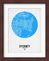 Framed Sydney Street Map Blue