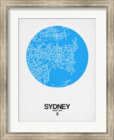 Framed Sydney Street Map Blue