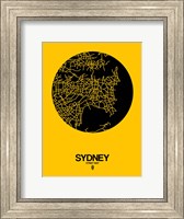 Framed Sydney Street Map Yellow