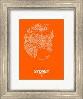 Framed Sydney Street Map Orange