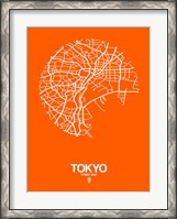 Framed Tokyo Street Map Orange