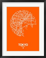 Framed Tokyo Street Map Orange