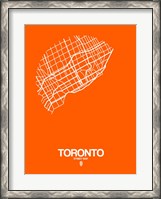 Framed Toronto Street Map Orange