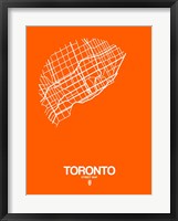 Framed Toronto Street Map Orange