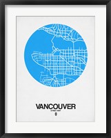 Framed Vancouver Street Map Blue