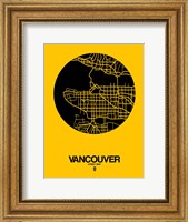 Framed Vancouver Street Map Yellow