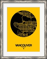 Framed Vancouver Street Map Yellow
