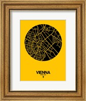 Framed Vienna Street Map Yellow