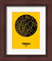 Framed Vienna Street Map Yellow