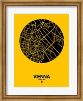 Framed Vienna Street Map Yellow