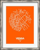 Framed Vienna Street Map Orange