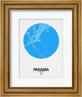 Framed Panama Street Map Blue