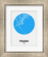 Framed Panama Street Map Blue