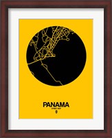 Framed Panama Street Map Yellow