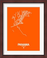 Framed Panama Street Map Orange