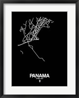 Framed Panama Street Map Black