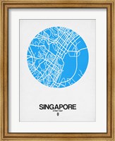 Framed Singapore Street Map Blue
