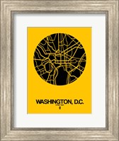 Framed Washington DC  Street Map Yellow