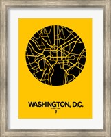 Framed Washington DC  Street Map Yellow