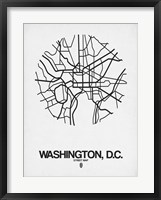 Framed Washington DC  Street Map White