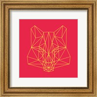 Framed Fox on Red