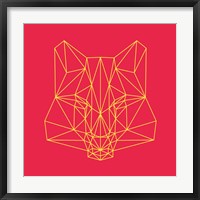 Framed Fox on Red