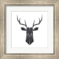 Framed Black Polygon Deer