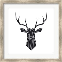Framed Black Polygon Deer