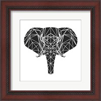 Framed Black Elephant Polygon