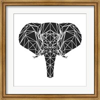 Framed Black Elephant Polygon