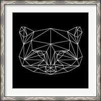 Framed Black Raccoon Polygon