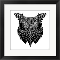 Framed Black Owl Head Mesh
