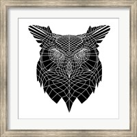 Framed Black Owl Head Mesh