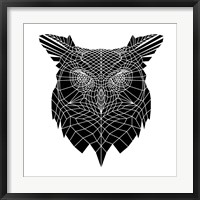 Framed Black Owl Head Mesh