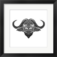 Framed Black and White Buffalo Mesh