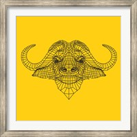 Framed Yellow Buffalo Mesh