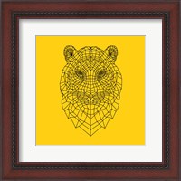 Framed Tiger Head Yellow Mesh