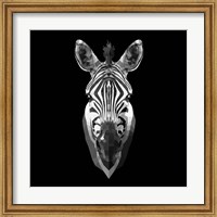 Framed Black Zebra Head