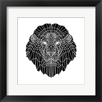Framed Lion Head Black Mesh 2