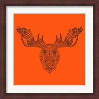 Framed Moose Head Orange Mesh