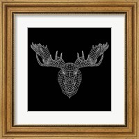 Framed Moose Head Black Mesh