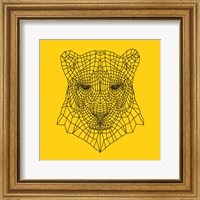 Framed Panther Head Yellow Mesh