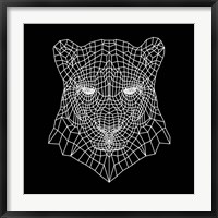 Framed Panther Head Black Mesh