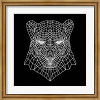 Framed Panther Head Black Mesh