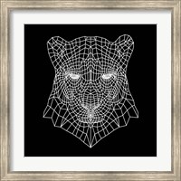 Framed Panther Head Black Mesh