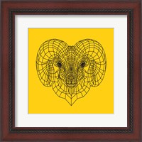 Framed Ram Head Yellow Mesh