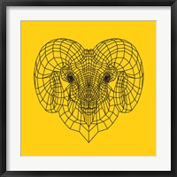 Framed Ram Head Yellow Mesh