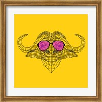 Framed Buffalo in Pink Glasses