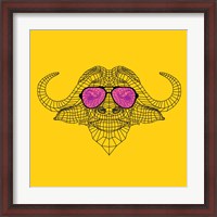 Framed Buffalo in Pink Glasses