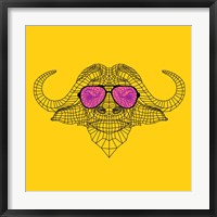 Framed Buffalo in Pink Glasses